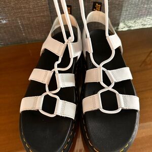 Dr Marten
Leather ankle lace up 
White sandals
Size 11
